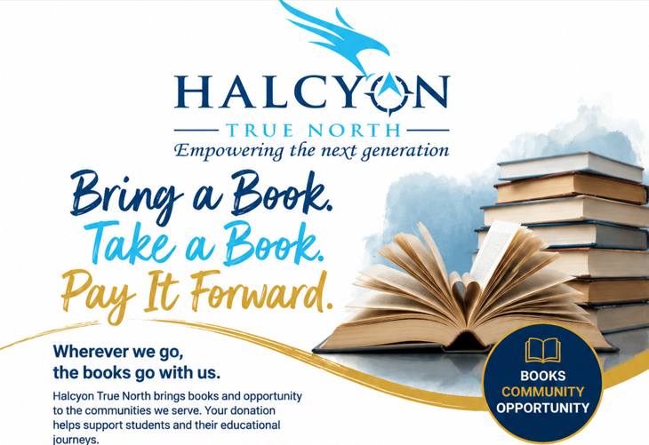 Bring a book, take a book, and pay it forward with Halcyon True North